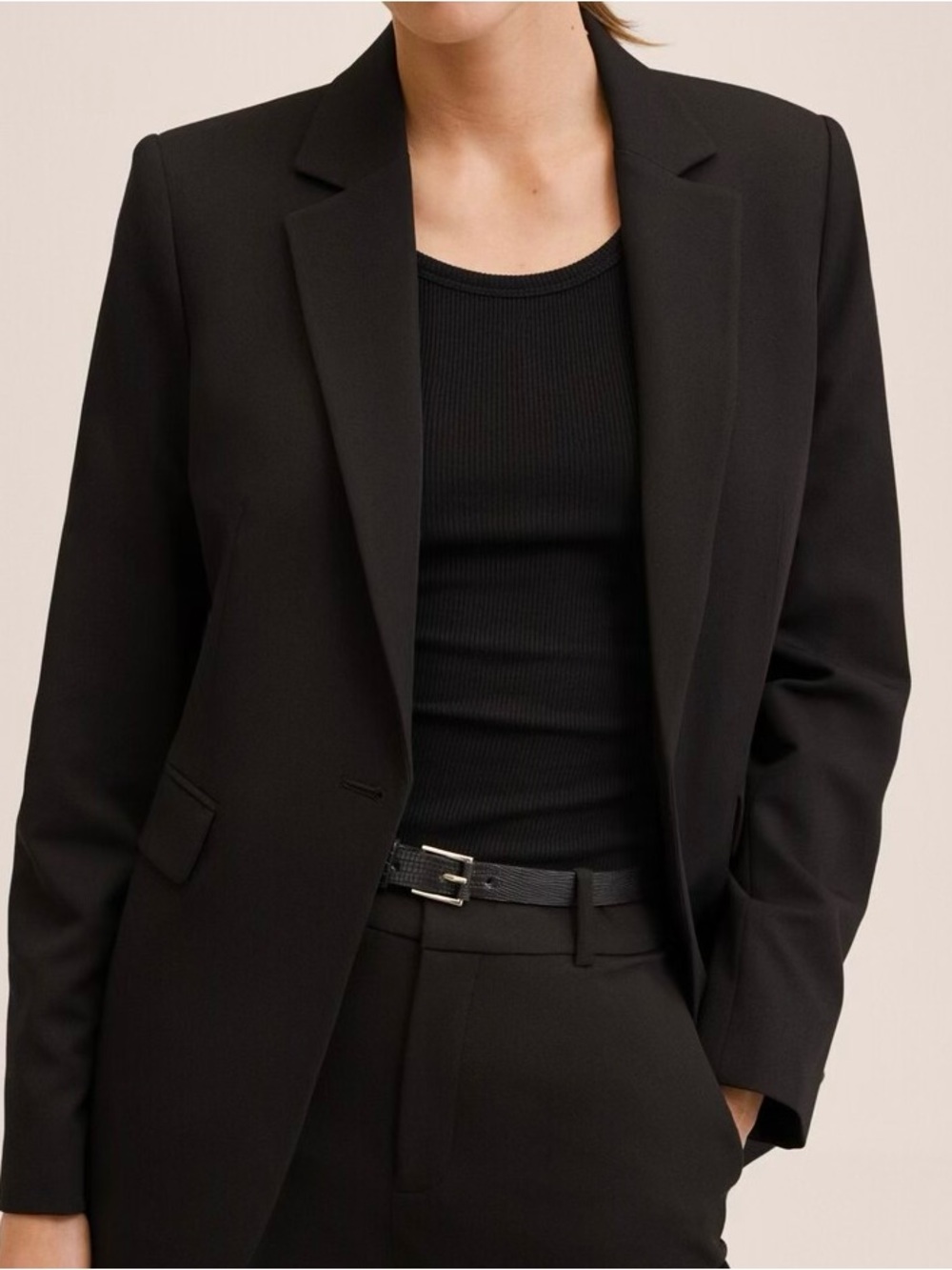 Mango black fitted suit coat - US 14
